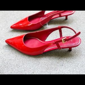 Red Slingback pumps